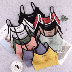 cotton sports bra crop top soft stretch comfortable tube bra for women