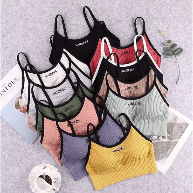 Cotton Sports Bra Crop Top Soft Stretch Comfortable Tube Bra For Women 0