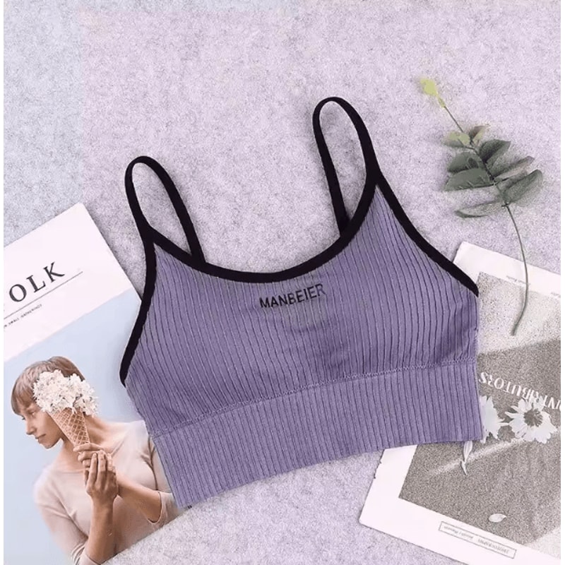 Cotton Sports Bra Crop Top Soft Stretch Comfortable Tube Bra For Women 1