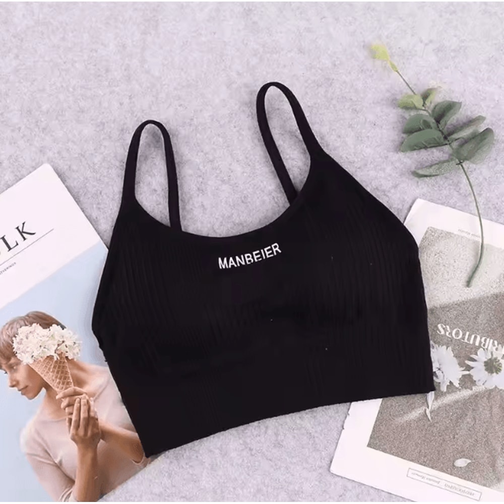 Cotton Sports Bra Crop Top Soft Stretch Comfortable Tube Bra For Women 2
