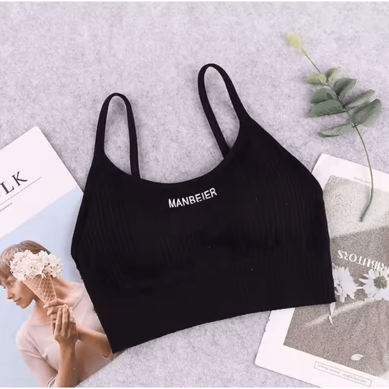 Cotton Sports Bra Crop Top Soft Stretch Comfortable Tube Bra For Women 2