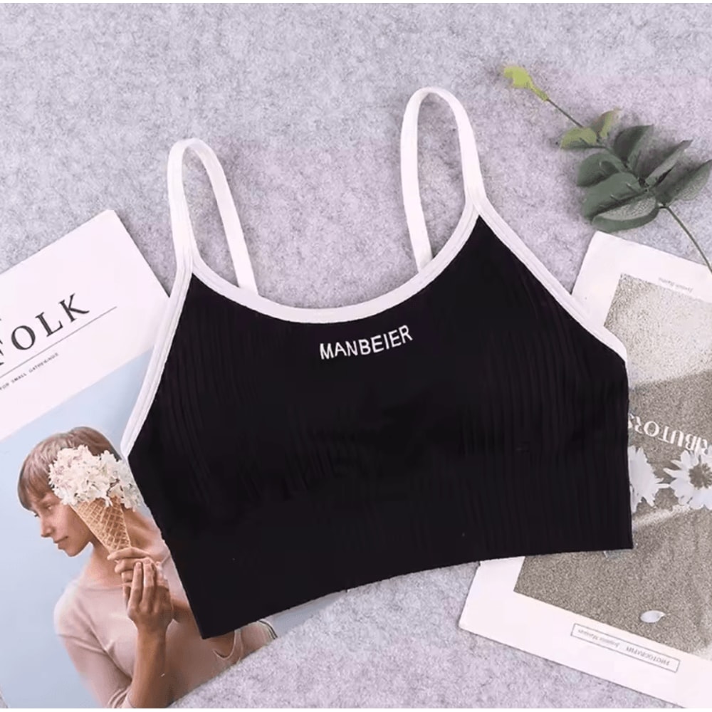 Cotton Sports Bra Crop Top Soft Stretch Comfortable Tube Bra For Women 3
