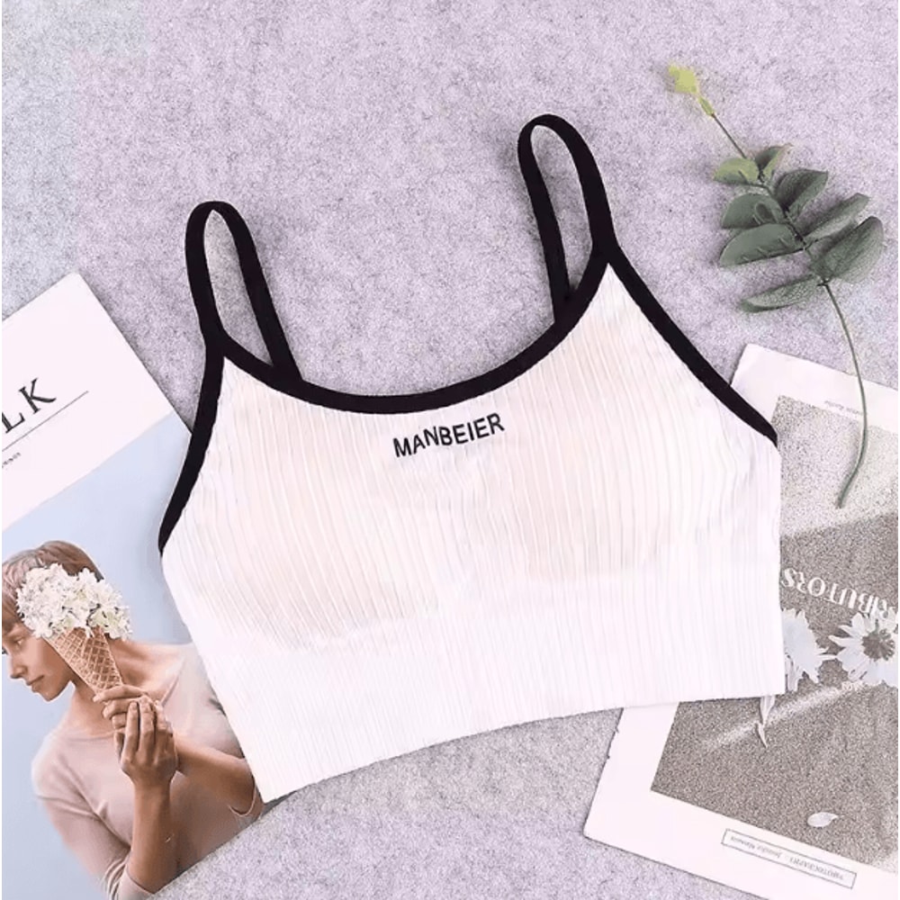 Cotton Sports Bra Crop Top Soft Stretch Comfortable Tube Bra For Women 4