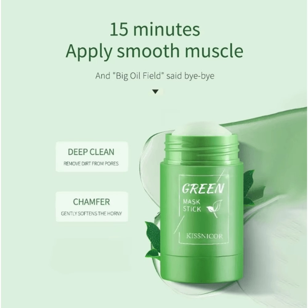 Green Tea Cleansing Face Mask Deep Moisturizing Pore Minimizing Anti Acne Skincare Stick 3