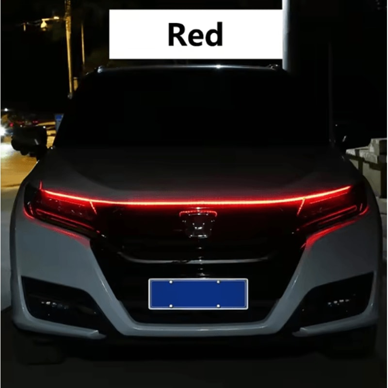 150cm LED Car Hood Light Strip Dynamic Scan DRL 12V Waterproof Decorative Running Light 5