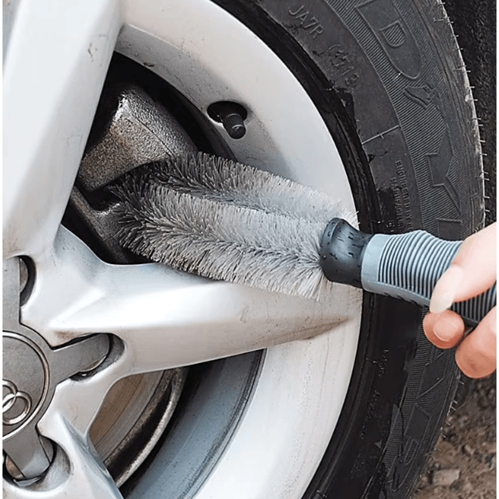 Car Wheel Cleaning Brush Tire Rim Scrub Tool Non Slip Handle Auto Detailing Brush 0