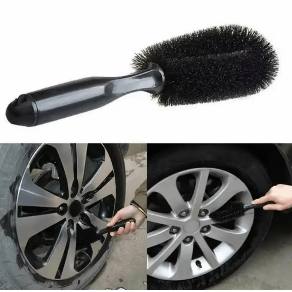 Car Wheel Cleaning Brush Tire Rim Scrub Tool Non Slip Handle Auto Detailing Brush 1