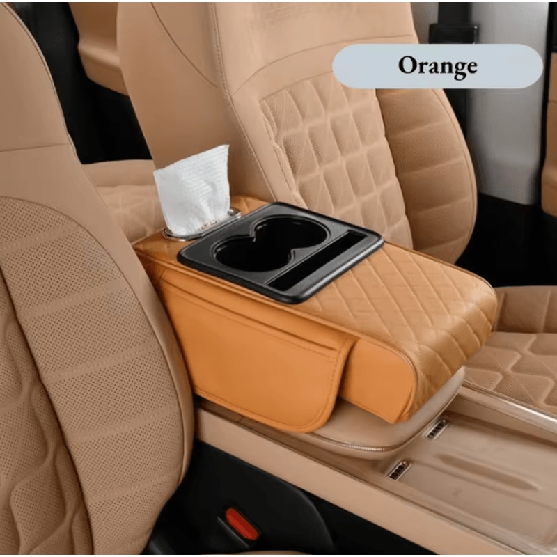 Car Center Console Armrest Cushion With Cup Holder Universal Anti Slip Comfort Pad 3
