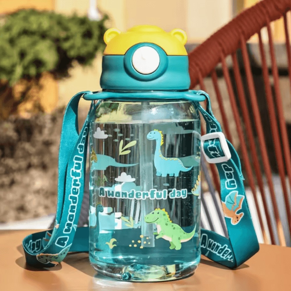 Cute Kids Water Bottle 650ML With Straw Leakproof BPA Free Portable School Drink Bottle 4
