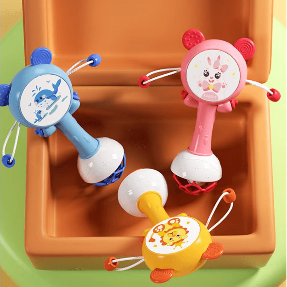 Baby Rattle Teether Bell Toy Sensory Handheld Musical Toy For Newborns 018 Months 0