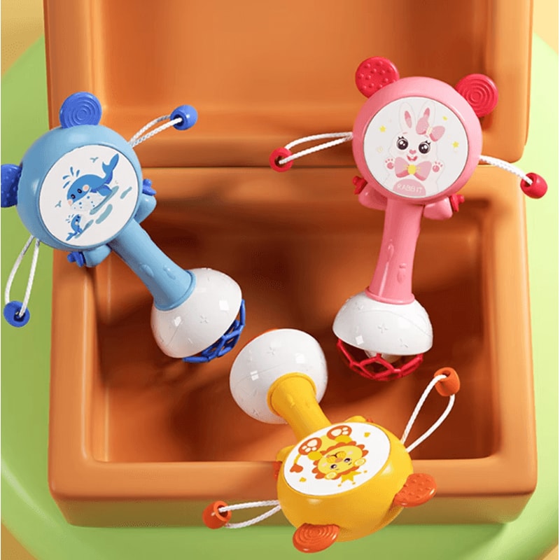 Baby Rattle Teether Bell Toy Sensory Handheld Musical Toy For Newborns 018 Months 0