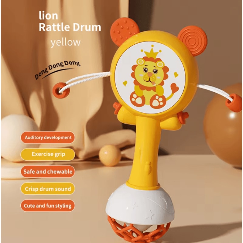 Baby Rattle Teether Bell Toy Sensory Handheld Musical Toy For Newborns 018 Months 1