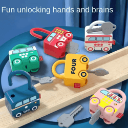 montessori number lock & key toy cars – interactive learning puzzle for toddlers 1–3 years