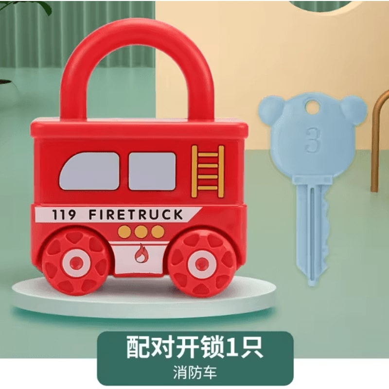 Montessori Number Lock Key Toy Cars Interactive Learning Puzzle For Toddlers 13 Years 2