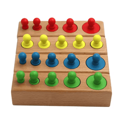 montessori wooden cylinder puzzle toy – sensory size matching & skill development game