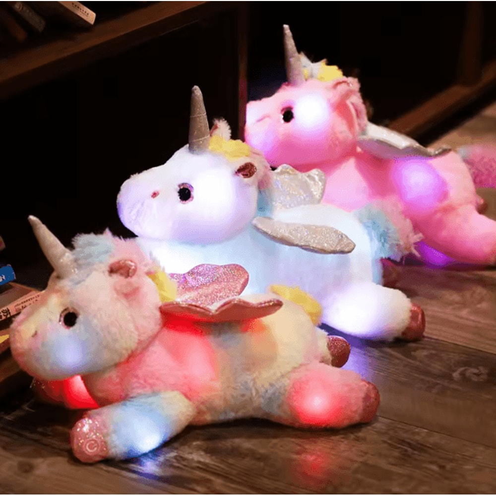 Glowing Unicorn Plush Pillow LED LightUp Soft Toy Kids Decorative Cushion 0