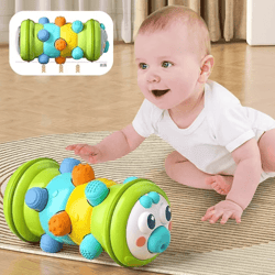 baby crawling roller toy – montessori tummy time sensory activity for infants 0–12 months