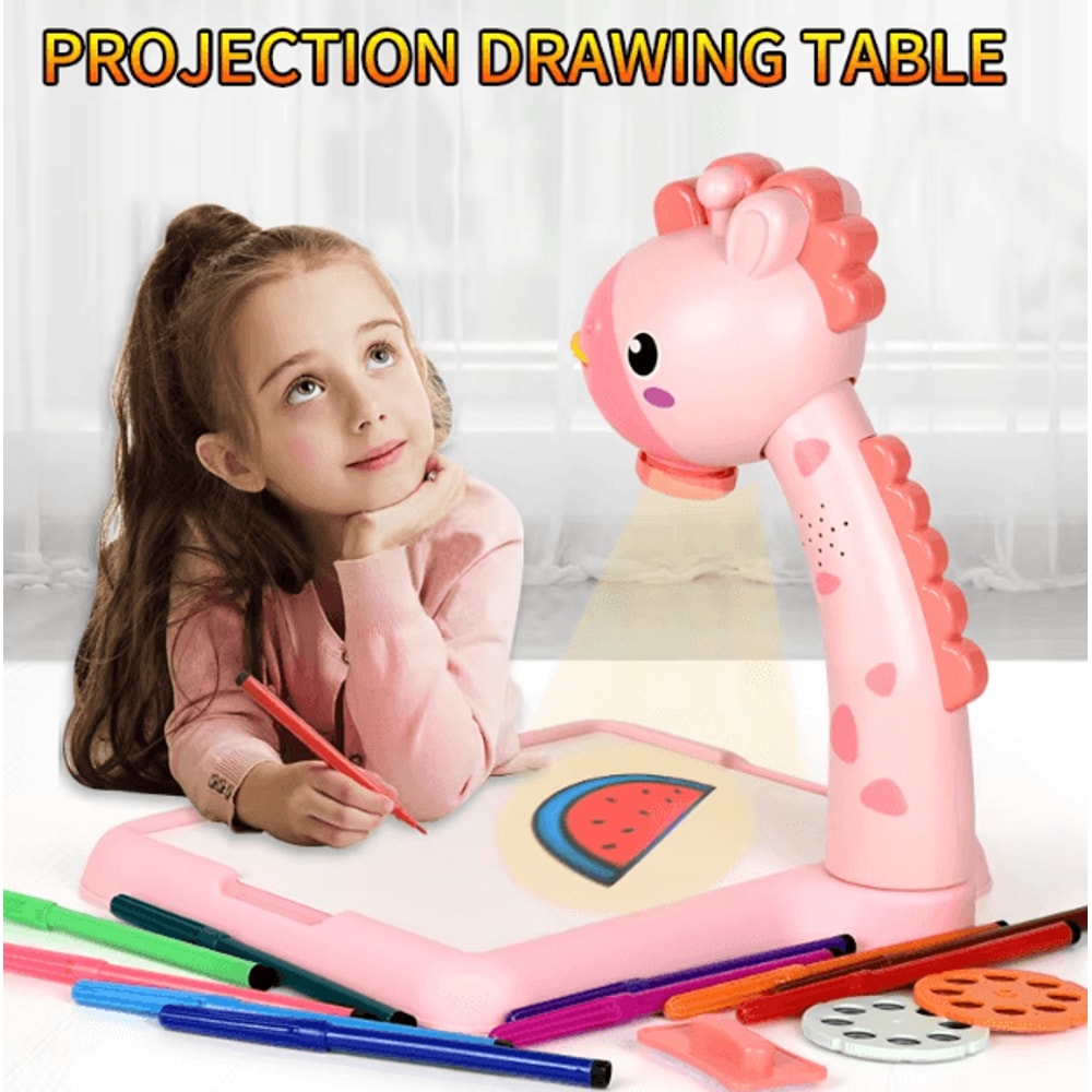 Kids Projection Drawing Board Table Interactive Trace Draw Art Learning Toy 0