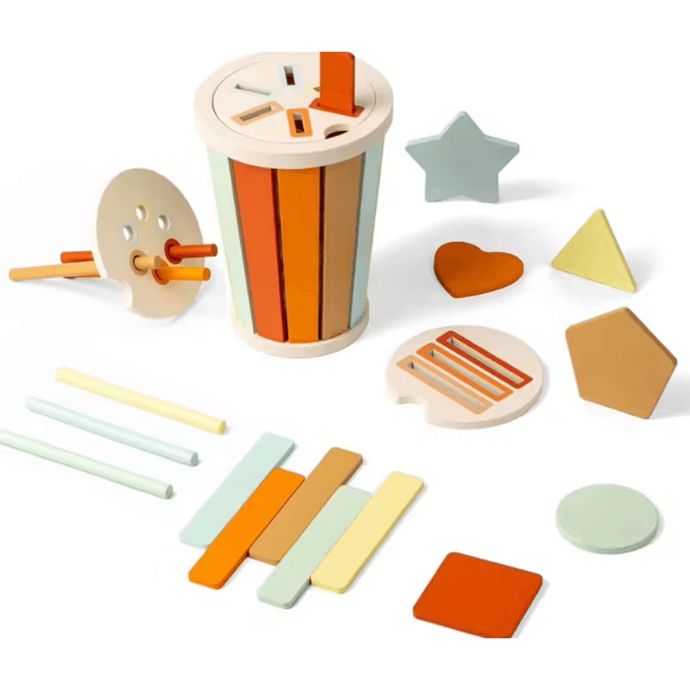 Montessori Wooden Color Shape Sorting Toy Kids Matching Fine Motor Learning Game 5