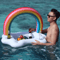 Rainbow Inflatable Pool Cooler Table Floating Drink Bar Tray For Beach Party Fun 1