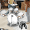 Kids Jazz Drum Set With Stool Pedal Toddler Percussion Musical Toy Kit 2