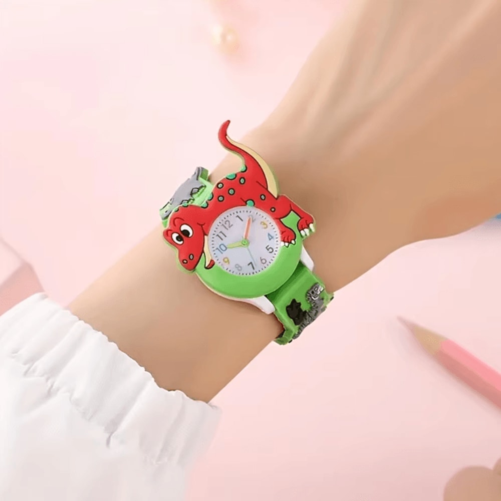 Kids 3D Dinosaur Silicone Watch Cartoon Quartz Wristwatch For Boys And Girls 2