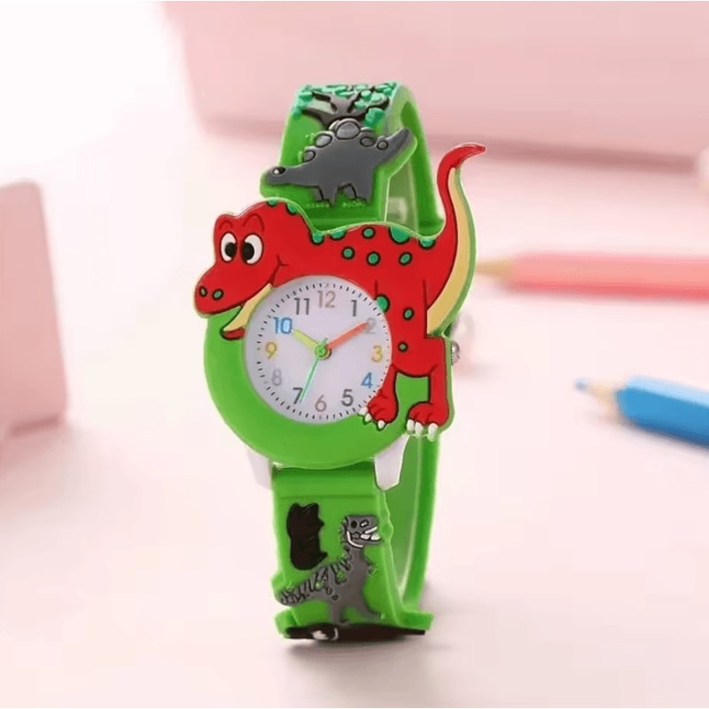 Kids 3D Dinosaur Silicone Watch Cartoon Quartz Wristwatch For Boys And Girls 3