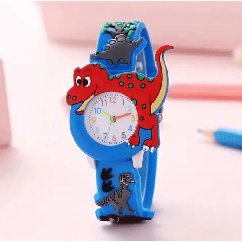 Kids 3D Dinosaur Silicone Watch Cartoon Quartz Wristwatch For Boys And Girls 4