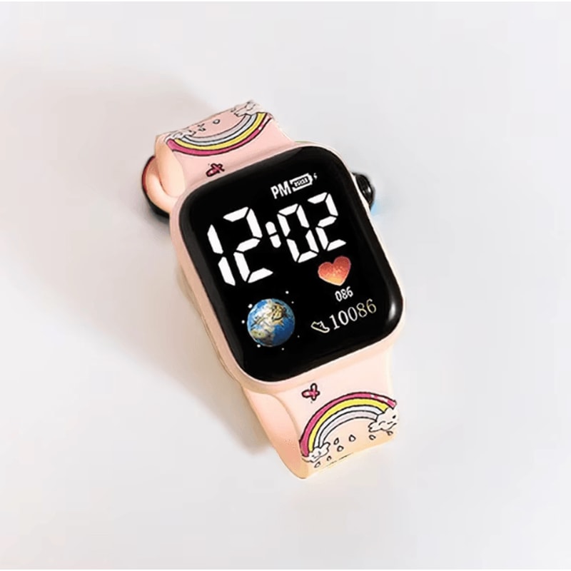 Cartoon Kids Digital Watch Stitch Hello Kitty Silicone Wristwatch For Girls 1