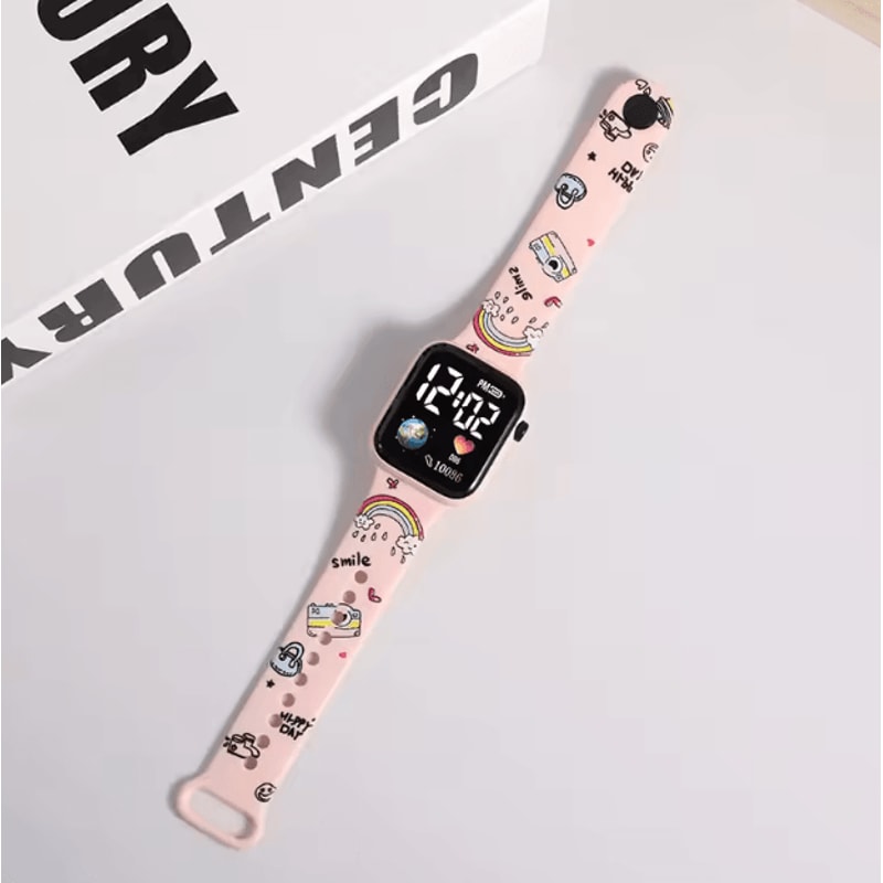 Cartoon Kids Digital Watch Stitch Hello Kitty Silicone Wristwatch For Girls 5