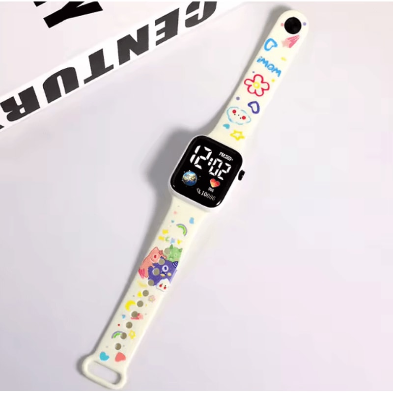 Cartoon Kids Digital Watch Stitch Hello Kitty Silicone Wristwatch For Girls 7