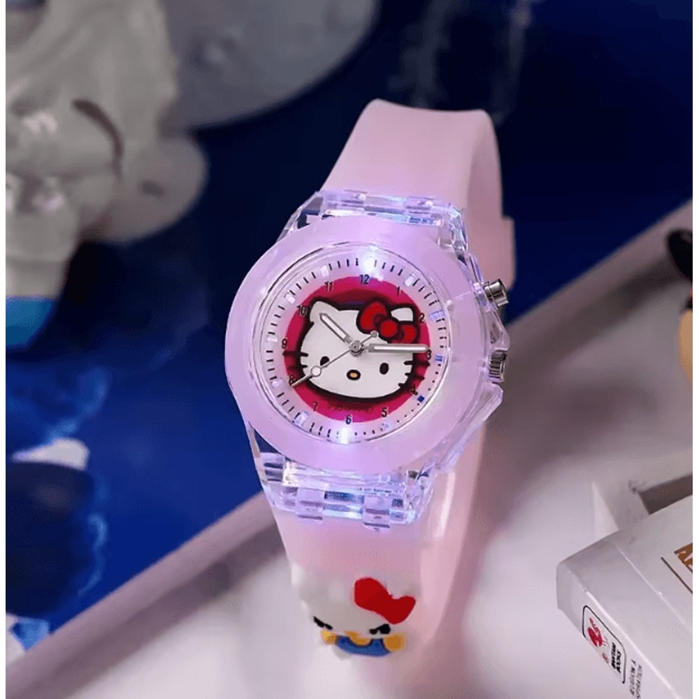 Disney Minnie Mickey Kids LightUp Watch Cartoon Flashing Silicone Wristwatch Toy 2