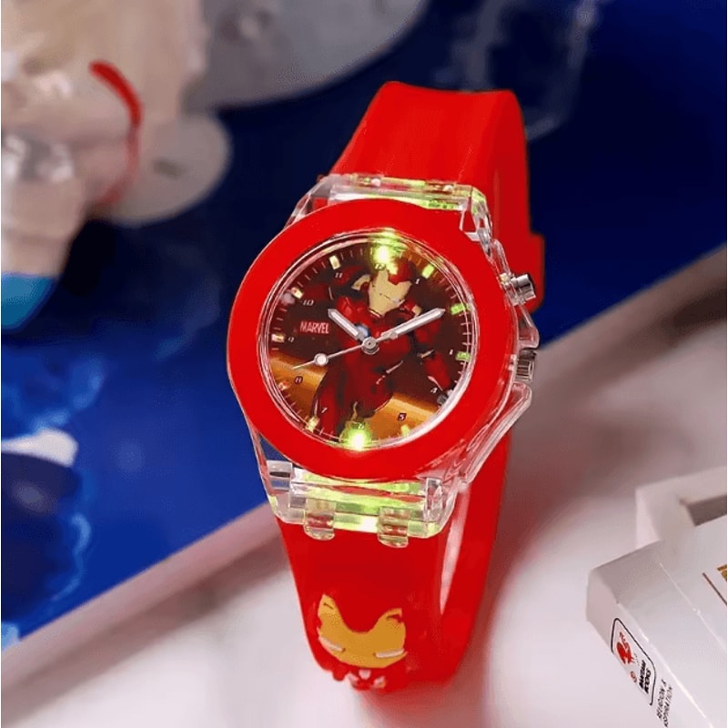 Disney Minnie Mickey Kids LightUp Watch Cartoon Flashing Silicone Wristwatch Toy 4
