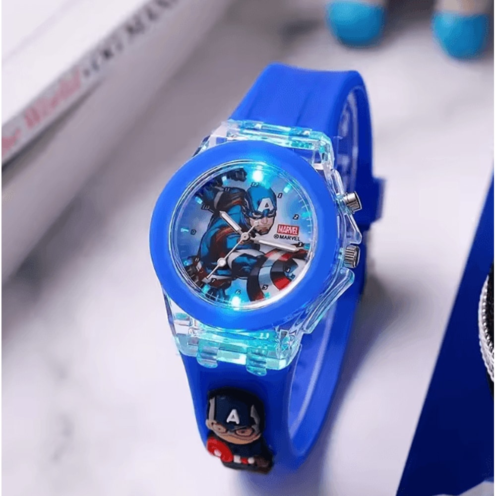 Disney Minnie Mickey Kids LightUp Watch Cartoon Flashing Silicone Wristwatch Toy 6