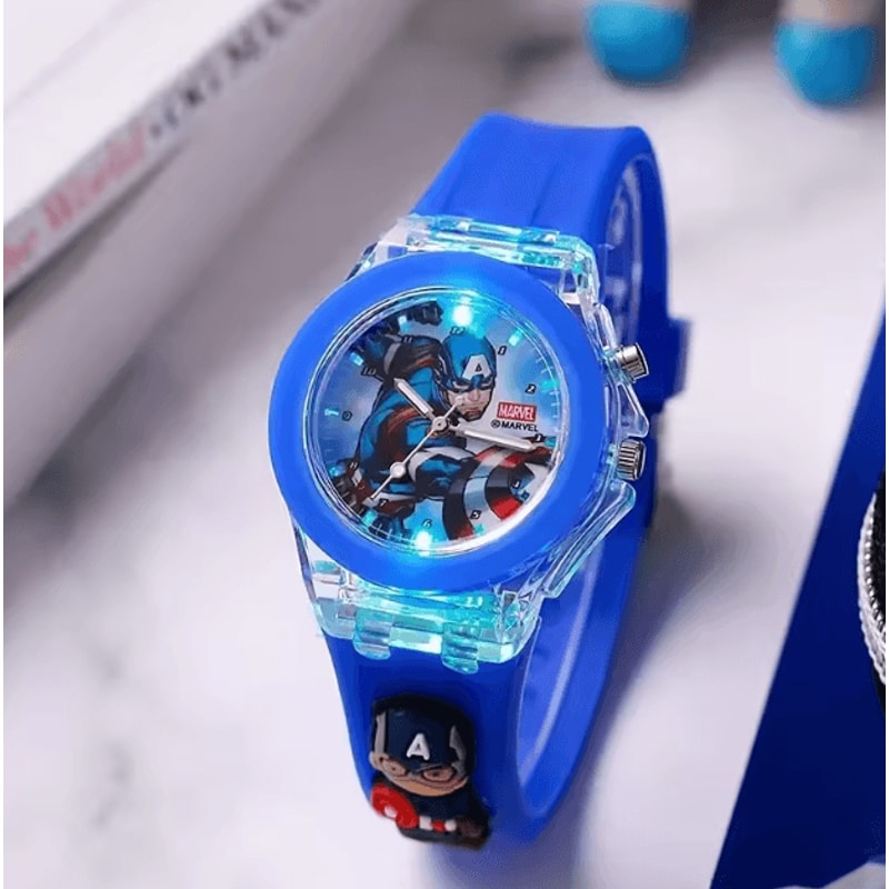 Disney Minnie Mickey Kids LightUp Watch Cartoon Flashing Silicone Wristwatch Toy 6