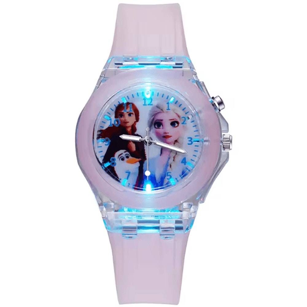 Disney Frozen Kids LightUp Watch Princess Elsa Silicone Strap Cartoon Wristwatch 4