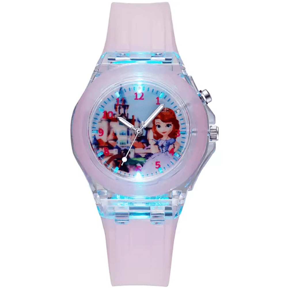 Disney Frozen Kids LightUp Watch Princess Elsa Silicone Strap Cartoon Wristwatch 5