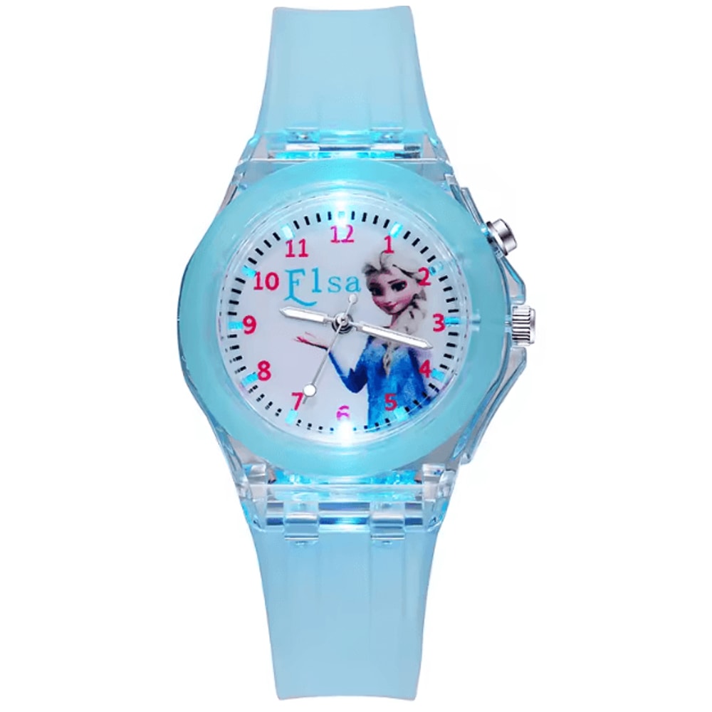 Disney Frozen Kids LightUp Watch Princess Elsa Silicone Strap Cartoon Wristwatch 7