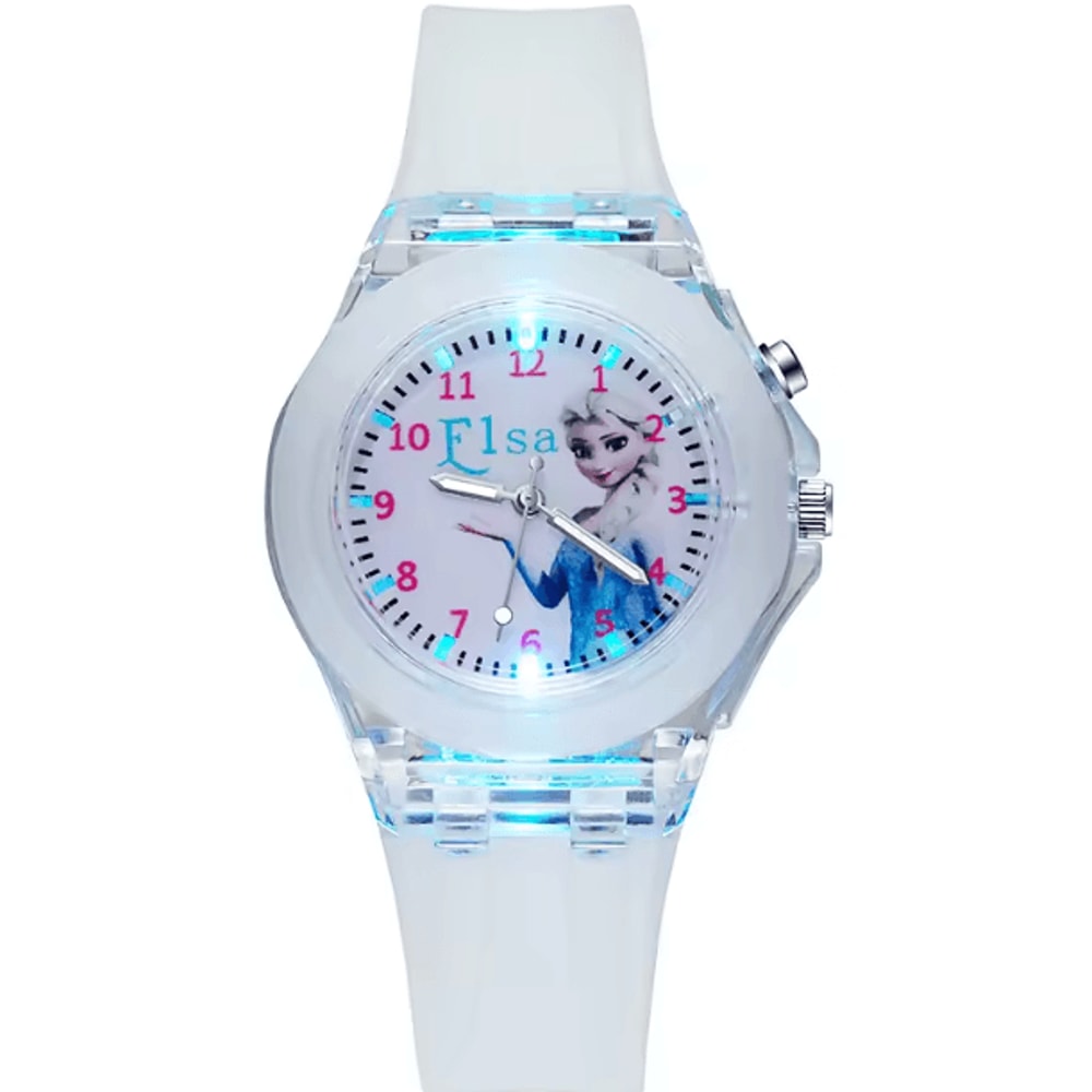 Disney Frozen Kids LightUp Watch Princess Elsa Silicone Strap Cartoon Wristwatch 8