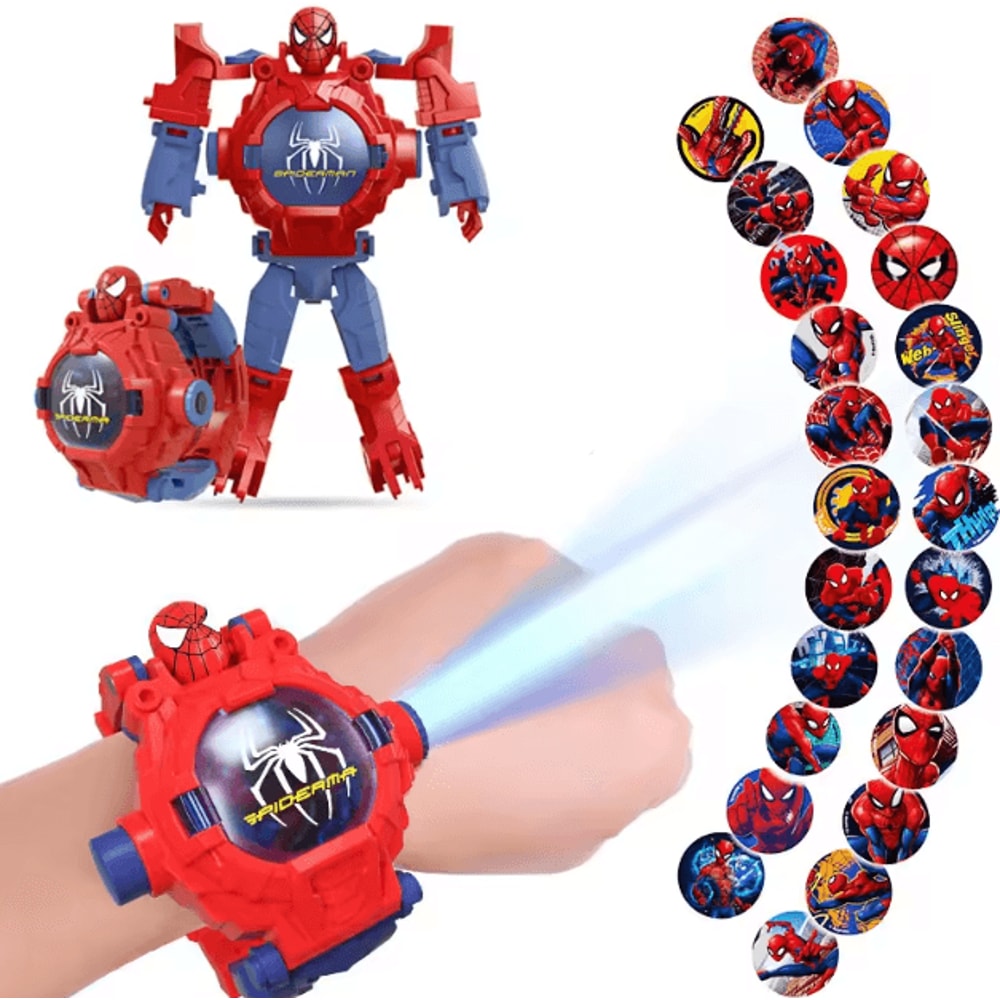 Spiderman Projection Watch For Kids 24 Image LED LightUp Digital Wristwatch Toy 0