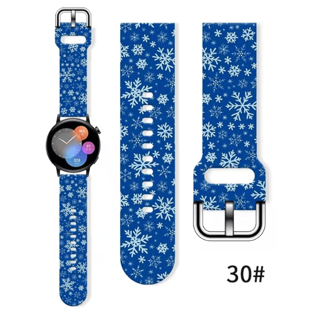 Christmas Silicone Watch Band 20mm Festive Replacement Strap For Samsung Galaxy And Smartwatches 9