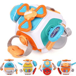 montessori baby busy board cube – sensory lock box toy for fine motor skill development