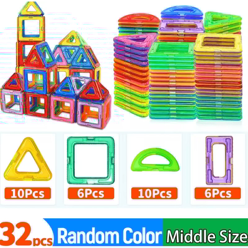 Magnetic Building Blocks Set STEM DIY Construction Toy For Kids Learning Creativity 2