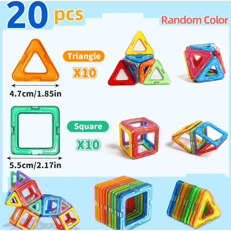 Magnetic Building Blocks Set STEM DIY Construction Toy For Kids Learning Creativity 3