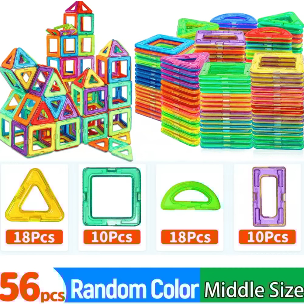 Magnetic Building Blocks Set STEM DIY Construction Toy For Kids Learning Creativity 4