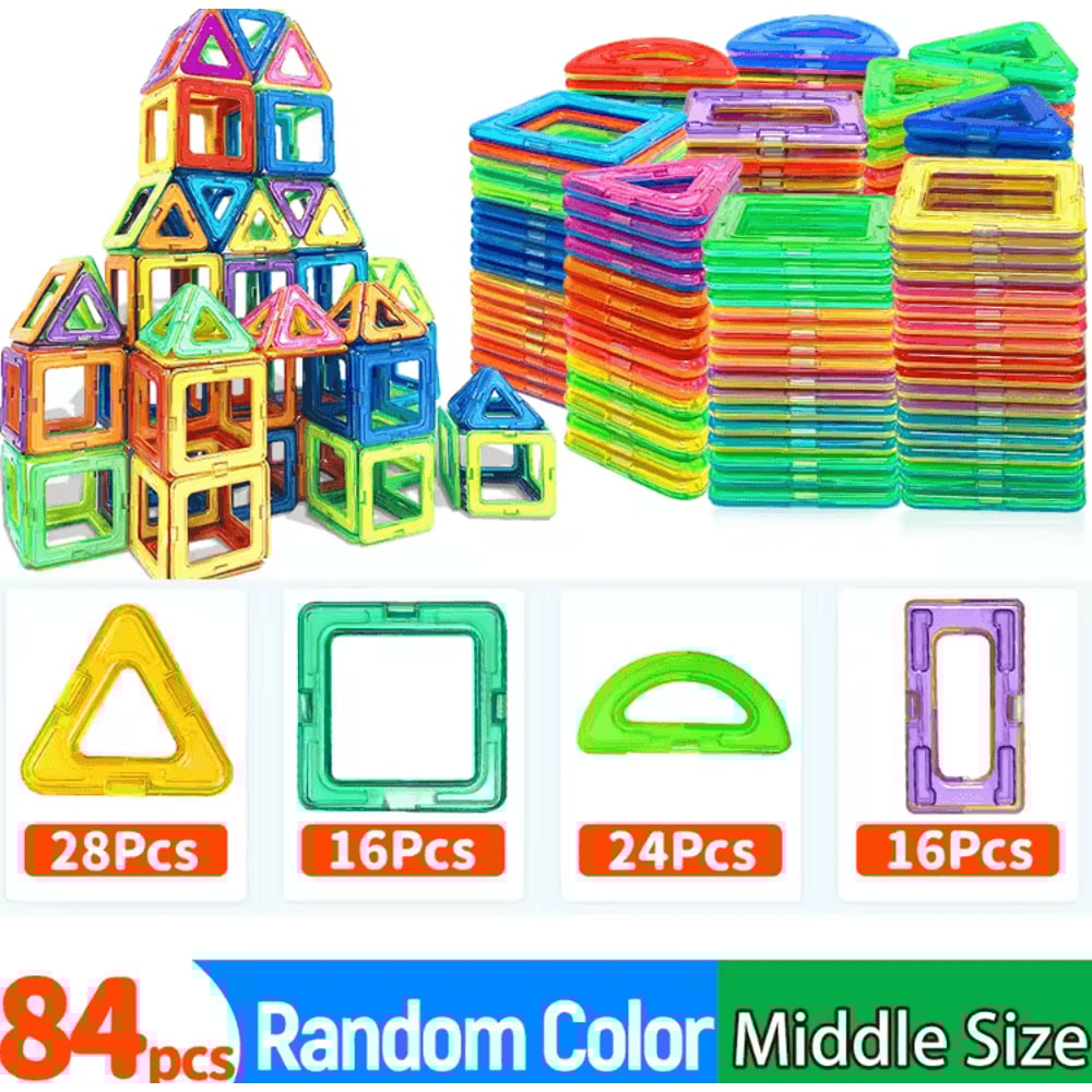 Magnetic Building Blocks Set STEM DIY Construction Toy For Kids Learning Creativity 5