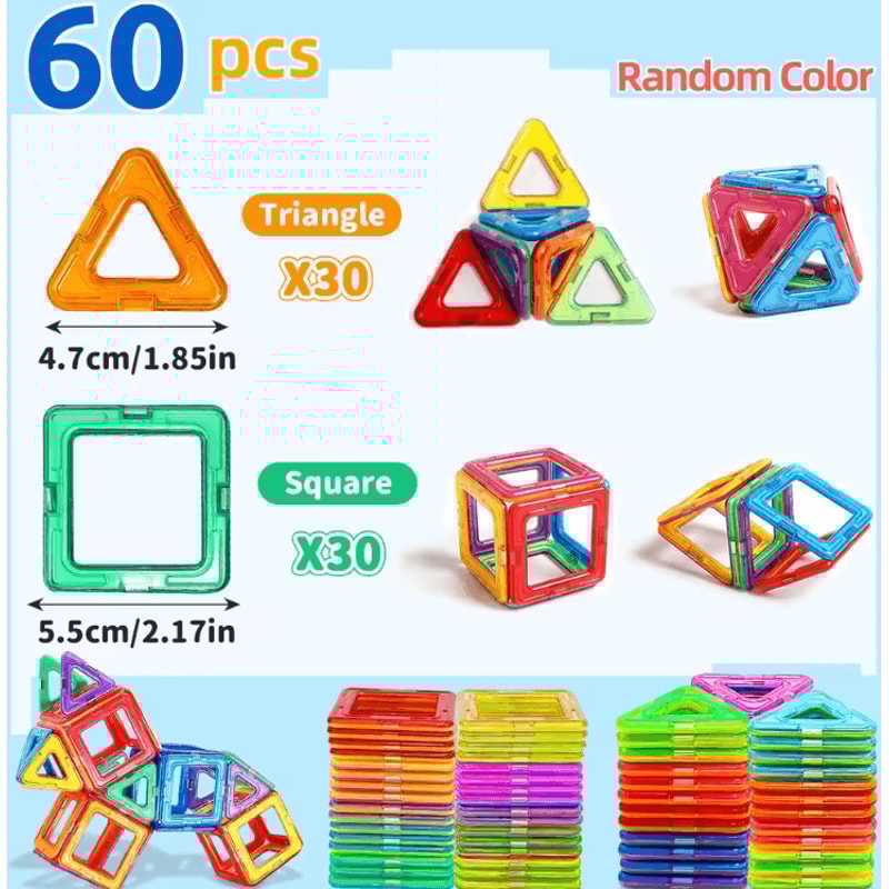 Magnetic Building Blocks Set STEM DIY Construction Toy For Kids Learning Creativity 6