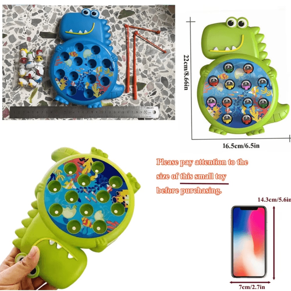 Dinosaur Magnetic Fishing Toy Set Montessori Learning Game With Rod For Kids 0