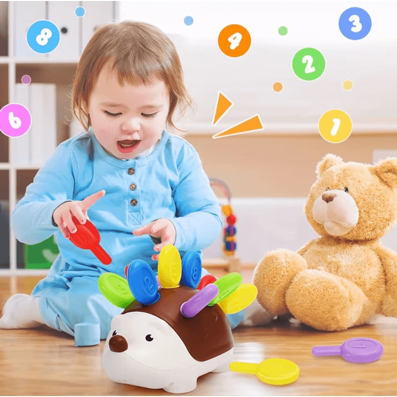Montessori Hedgehog Fine Motor Toy Color Counting Sensory Learning Game For Toddlers 3
