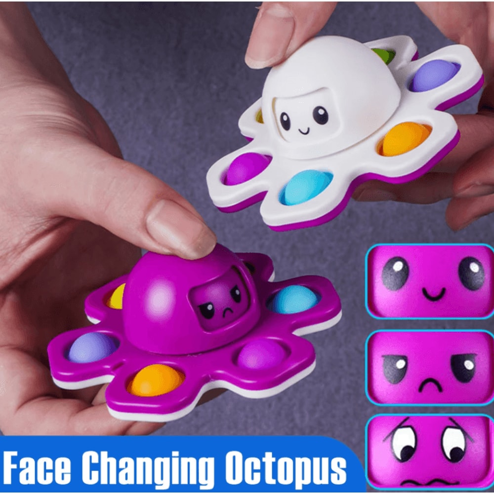 FaceChanging Push Pop Fidget Spinner Sensory Stress Relief Toy For Kids 0